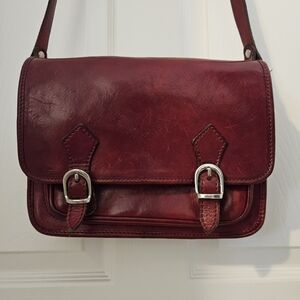 Italian Leather Crossbody Messenger Bag Vintage Unisex